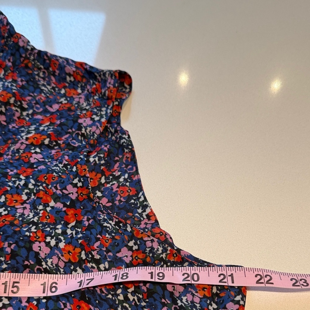 Parker Sleeveless Button Up Silk Blend Floral Dress, Size L/XL - Picture 7 of 9